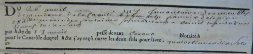 Inventaire après décès de François de LESPINE (2 C 1622)