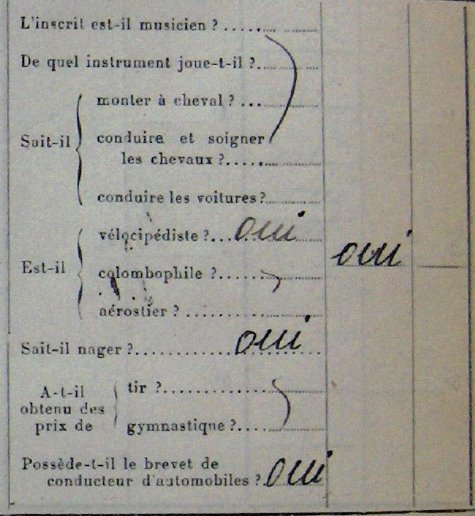 Liste de recrutement militaire (Le Guilvinec)