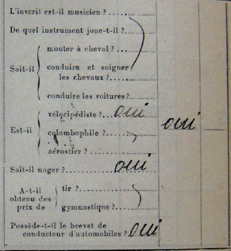 Liste de recrutement militaire (Le Guilvinec)