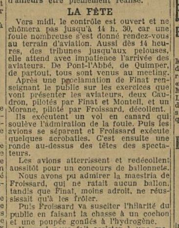 La Dépêche de Brest, 5 septembre 1932