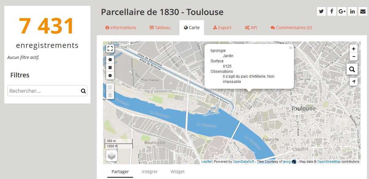 T toulouse cadastre 1830