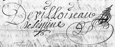 Signature de François de Lespine sieur de Villoiseau