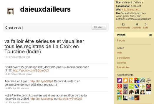 Twitter et la généalogie - d'aïeux et d'ailleurs